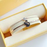  Swarovski Swan bangle Swan, Black, Rose gold-tone plated 