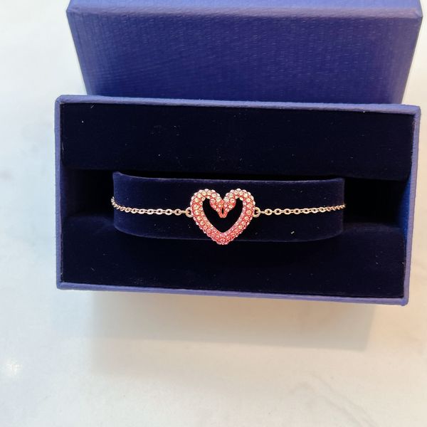  Una bracelet Heart, Small, Pink, Rose gold-tone plated 