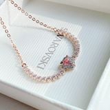 Lắc tay Swarovski tim hồng - Swarovski bracelet Heart, Pink, Rose gold-tone plated 