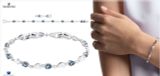  Lắc tay Swarovski Vintage màu xanh - Swarovski Vintage Bracelet, Blue, Rhodium plating 