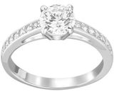  Nhẫn Swarovski Attract màu trắng - Swarovski Attract ring Round cut, Pavé, White, Rhodium plated 