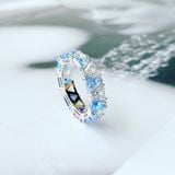  Nhẫn Swarovski cocktail màu xanh da trời - Swarovski cocktail ring Triangle cut, Blue, Rhodium plated 