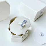  Nhẫn Swarovski cocktail màu xanh da trời - Swarovski cocktail ring Triangle cut, Blue, Rhodium plated 