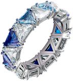  Nhẫn Swarovski cocktail màu xanh da trời - Swarovski cocktail ring Triangle cut, Blue, Rhodium plated 