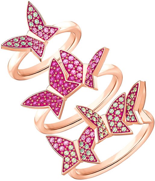  Set Nhẫn Swarovski Lilia hồng size 52- Swarovski Ladies Lilia Ring Set Size 52 (set gồm 3c) 