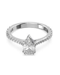  Nhẫn Swarovski Millenia cocktail pear cut size 55 - Swarovski Millenia cocktail ring Pear cut, Pavé, White, Rhodium plated 