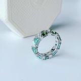  Nhẫn Swarovski Ortyx cocktail màu xanh lá cây - Swarovski Ortyx cocktail ring Triangle cut, Green, Rhodium plated 