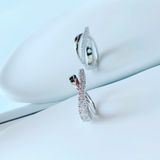  Hyperbola ring Round cut, White, Rhodium plated - Size 52 