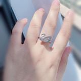  Nhẫn nga dancing trắng size 52, 55 - Swarovski Dancing Swan ring, Swan, White, Rhodium plated size 52-55 