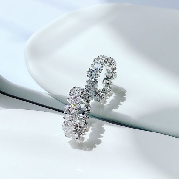  Nhẫn Swarovski Vittore giọt nước trắng  -  Swarovski Vittore ring Drop cut, White, Rhodium plated 
