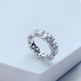 Nhẫn Swarovski Vittore giọt nước trắng  -  Swarovski Vittore ring Drop cut, White, Rhodium plated 