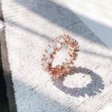  Nhẫn Swarovski Vittore giọt nước vàng hồng - Swarovski Vittore ring Drop cut, White, Rose gold-tone plated 
