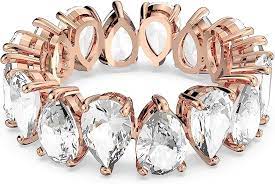  Nhẫn Swarovski Vittore giọt nước vàng hồng - Swarovski Vittore ring Drop cut, White, Rose gold-tone plated 