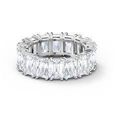  Nhẫn Swarovski Vittore rectangular màu trắng - Swarovski Vittore ring Rectangular cut, White, Rhodium plated 