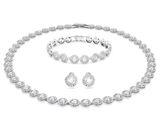  Set Swarovski Angelic trắng gồm Dây chuyền, lắc tay và khuyên tai - Swarovski Angelic set Round cut, White, Rhodium plated (có tách lẻ từng món) 