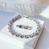  Set Swarovski Angelic trắng gồm Dây chuyền, lắc tay và khuyên tai - Swarovski Angelic set Round cut, White, Rhodium plated (có tách lẻ từng món) 