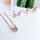  Set bi Attract màu rose Swarovski - Swarovski Attract set Round cut, White, Rose gold-tone plated 