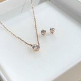  Set bi Attract màu rose Swarovski - Swarovski Attract set Round cut, White, Rose gold-tone plated 