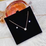  Set bi Attract màu rose Swarovski - Swarovski Attract set Round cut, White, Rose gold-tone plated 