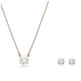  Set bi Attract màu rose Swarovski - Swarovski Attract set Round cut, White, Rose gold-tone plated 