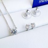  Set bi Swarovski Attract trắng - Swarovski Attract set Round cut, White, Rhodium plated 