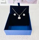  Set dây chuyền khuyên tai Swarovski Begin trắng - Swarovski Begin set Trilliant cut, White, Rhodium plated 