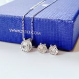  Set Swarovski Bella V trắng - Swarovski Bella V set Round cut, White, Rhodium plated 