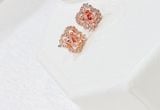  Set dây chuyền - khuyên tai Swarovski đá nhảy hình cỏ bốn lá vàng hồng - Swarovski Sparkling Dance set Mixed cuts, Clover, Pink, Rose gold-tone plated 