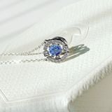  Set Swarovski đá nhảy xanh   - Swarovski Sparkling Dance set Round cut, Blue, Rhodium plated 