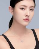  Set Swarovski đá nhảy xanh   - Swarovski Sparkling Dance set Round cut, Blue, Rhodium plated 