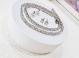  Set dây và khuyên Swarovski Matrix trắng - Swarovski Matrix Tennis set Round cut, White, Rhodium plated 