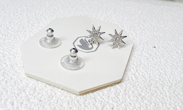  Set dây chuyền - khuyên tai ngôi sao trắng Swarovski - Swarovski Fizzy set Star, White, Rhodium plated 