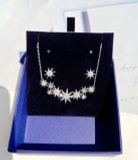  Set dây chuyền - khuyên tai ngôi sao trắng Swarovski - Swarovski Fizzy set Star, White, Rhodium plated 