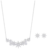  Set dây chuyền - khuyên tai ngôi sao trắng Swarovski - Swarovski Fizzy set Star, White, Rhodium plated 