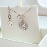  Hyperbola set Heart, White, Rhodium plated 