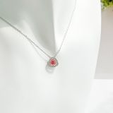  Set dây chuyền khuyên tai Swarovski đá nhảy hồng Millenia - Swarovski Millenia set Trilliant cut, Pink, Rhodium plated 