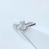  Attract Pear Ring Set White, Rhodium plated - Size 58 