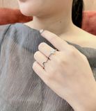  Attract Pear Ring Set White, Rhodium plated - Size 58 
