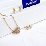  Set tim phồng màu gold - Swarovski Heart Set, Gold tone, Gold-tone plated 