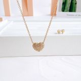  Set tim phồng màu gold - Swarovski Heart Set, Gold tone, Gold-tone plated 