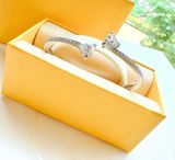  Attract Soul bangle Heart, White, Rhodium plated 