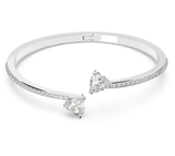  Attract Soul bangle Heart, White, Rhodium plated 