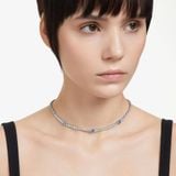  Dây chuyền Swarovski Matrix mix màu trắng, xanh - Swarovski Matrix Tennis necklace Mixed cuts, Blue, Rhodium plated 