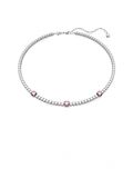  Dây chuyền Swarovski Matrix mix màu trắng, hồng - Swarovski Matrix Tennis necklace Mixed cuts, Pink, Rhodium plated 