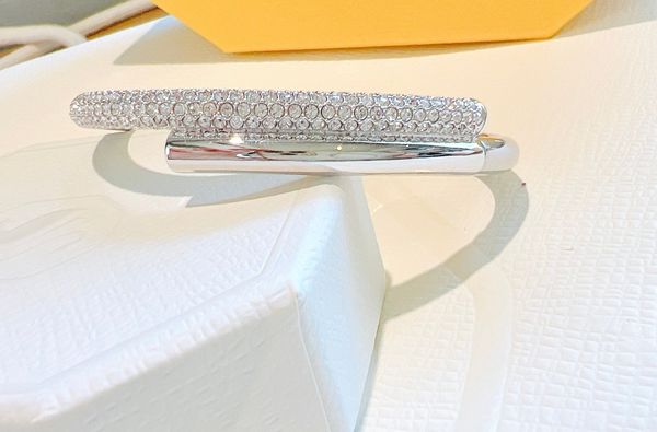  Dextera bangle Magnetic closure, White, Rhodium plated 