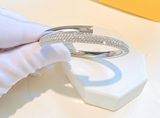 Dextera bangle Magnetic closure, White, Rhodium plated 