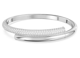  Dextera bangle Magnetic closure, White, Rhodium plated 