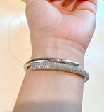  Dextera bangle Magnetic closure, White, Rhodium plated 