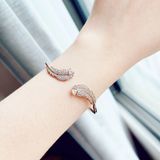  Vòng tay Swarovski Nice lông vũ màu vàng hồng size S - Swarovski Nice bangle Feather, White, Rose gold-tone plated, Size S 