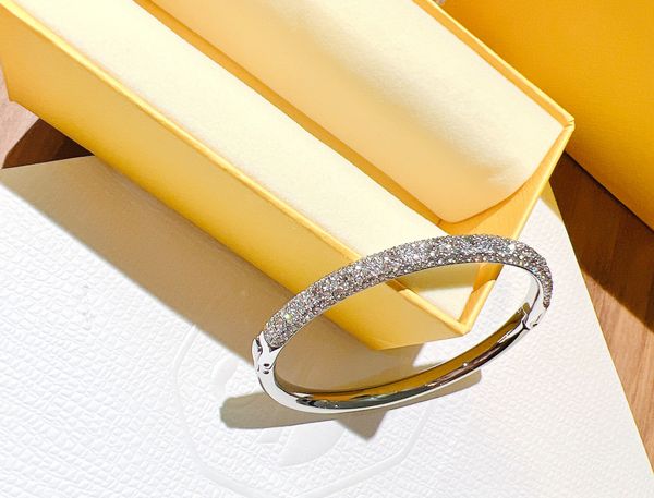  Meteora bangle Snow pavé, White, Rhodium plated 